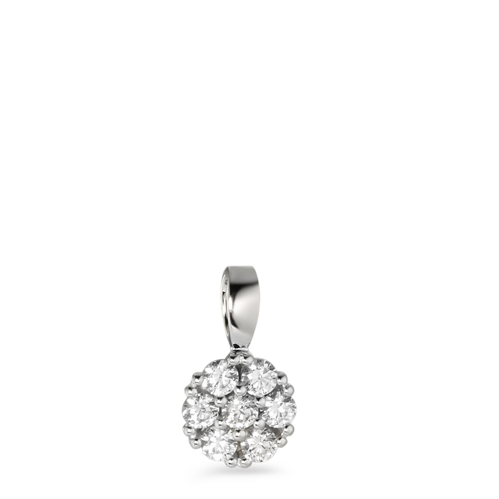 Anhänger 375/9 K Weissgold Zirkonia weiss, 7 Steine Ø6.8 mm-583627