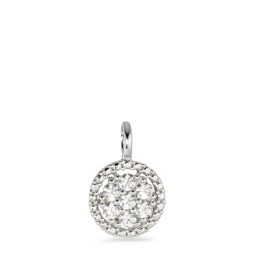 Anhänger 375/9 K Weissgold Zirkonia weiss, 7 Steine Ø9.2 mm-583630