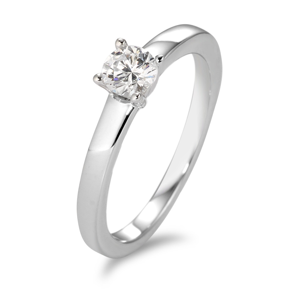 Solitär Ring 375/9 K Weissgold Zirkonia weiss Ø4 mm-583713