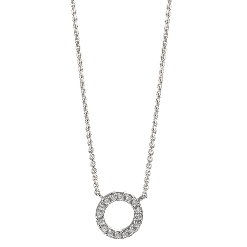 Collier 375/9 K Weissgold Zirkonia 16 Steine 40-42 cm verstellbar-584228
