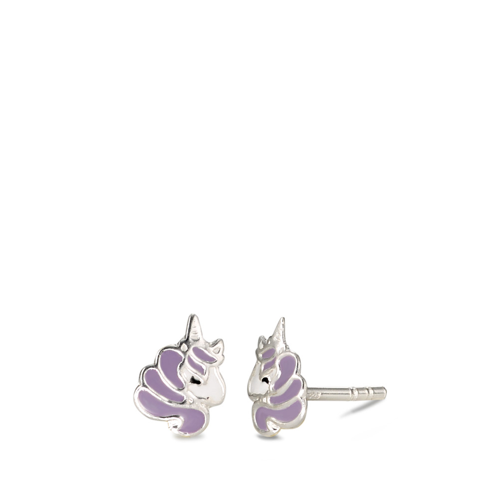 Ohrstecker Silber lackiert Einhorn Ø6 mm-584293