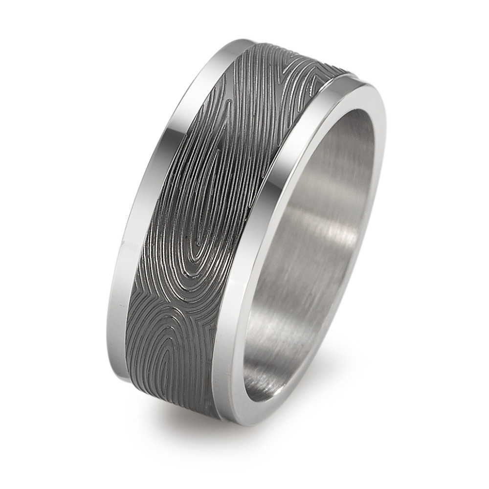 Fingerring Edelstahl schwarz IP beschichtet-585404