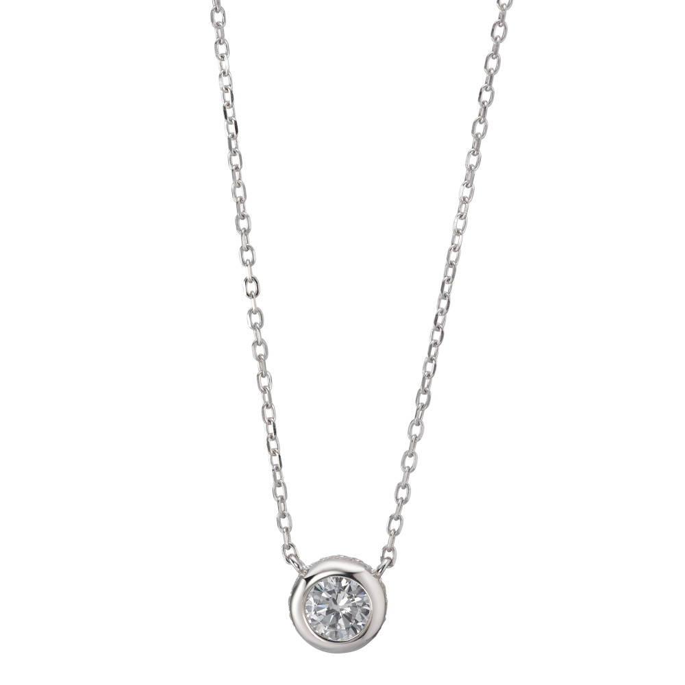 Collier Silber Zirkonia rhodiniert 40-45 cm verstellbar Ø8 mm-585621