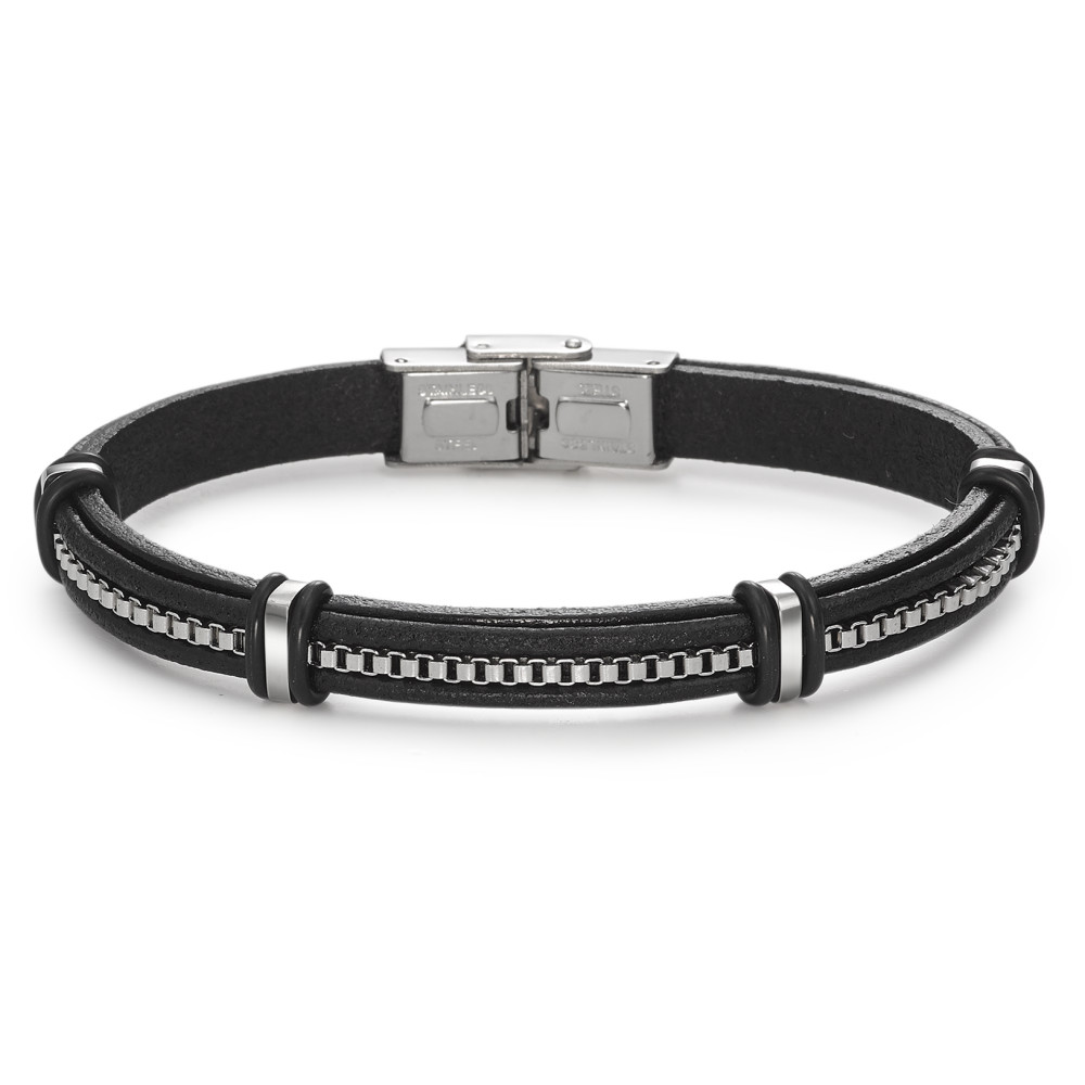 Armband Leder, Edelstahl 21 cm-586435