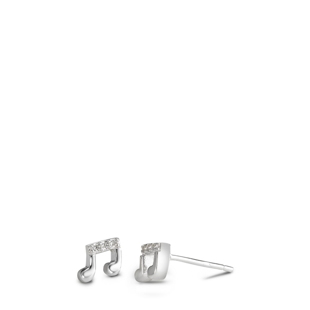 Ohrstecker Silber Zirkonia 6 Steine rhodiniert Musik Ø5 mm-586807
