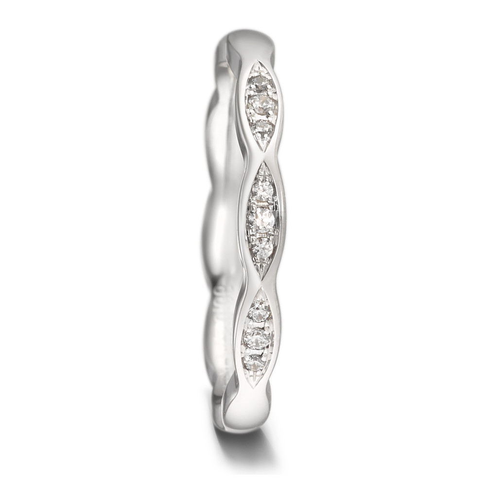 Partnerring 750/18 K Weissgold Diamant 0.06 ct, 9 Steine, tw-vsi-586921