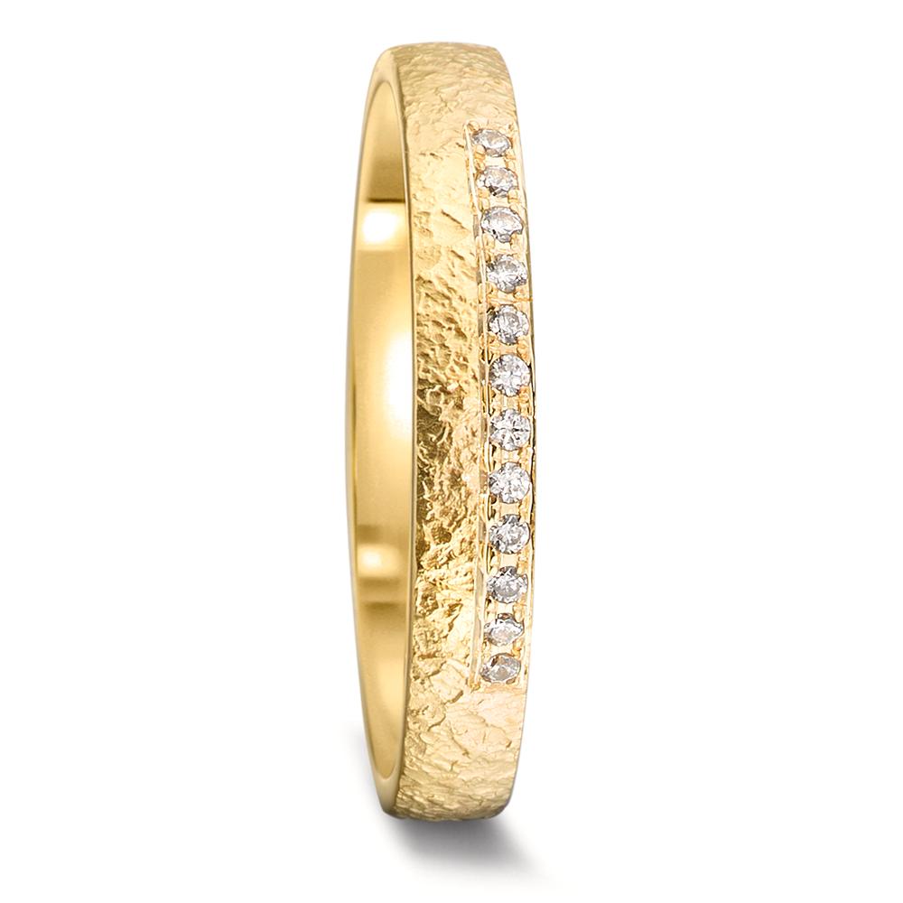 Partnerring 750/18 K Gelbgold Diamant 0.06 ct, 12 Steine, tw-vsi-586922