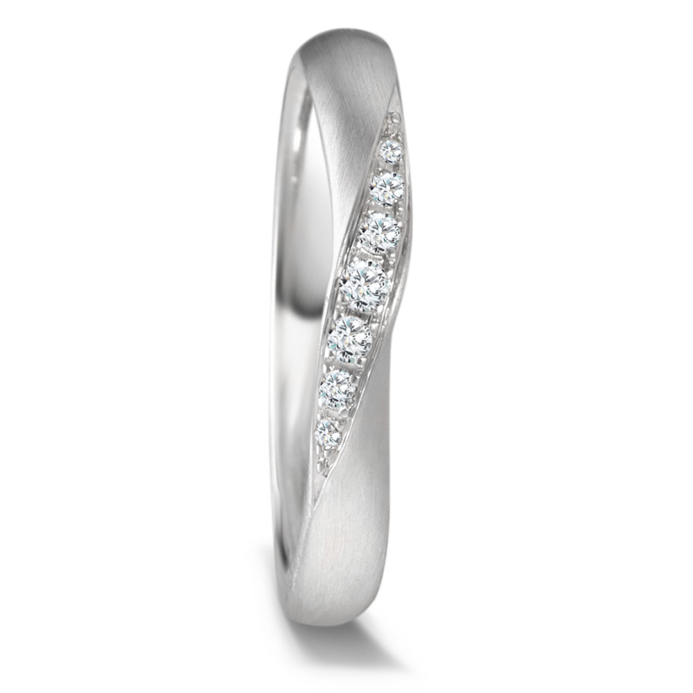 Partnerring 950 Platin Diamant 0.08 ct, 7 Steine, tw-vsi-586949