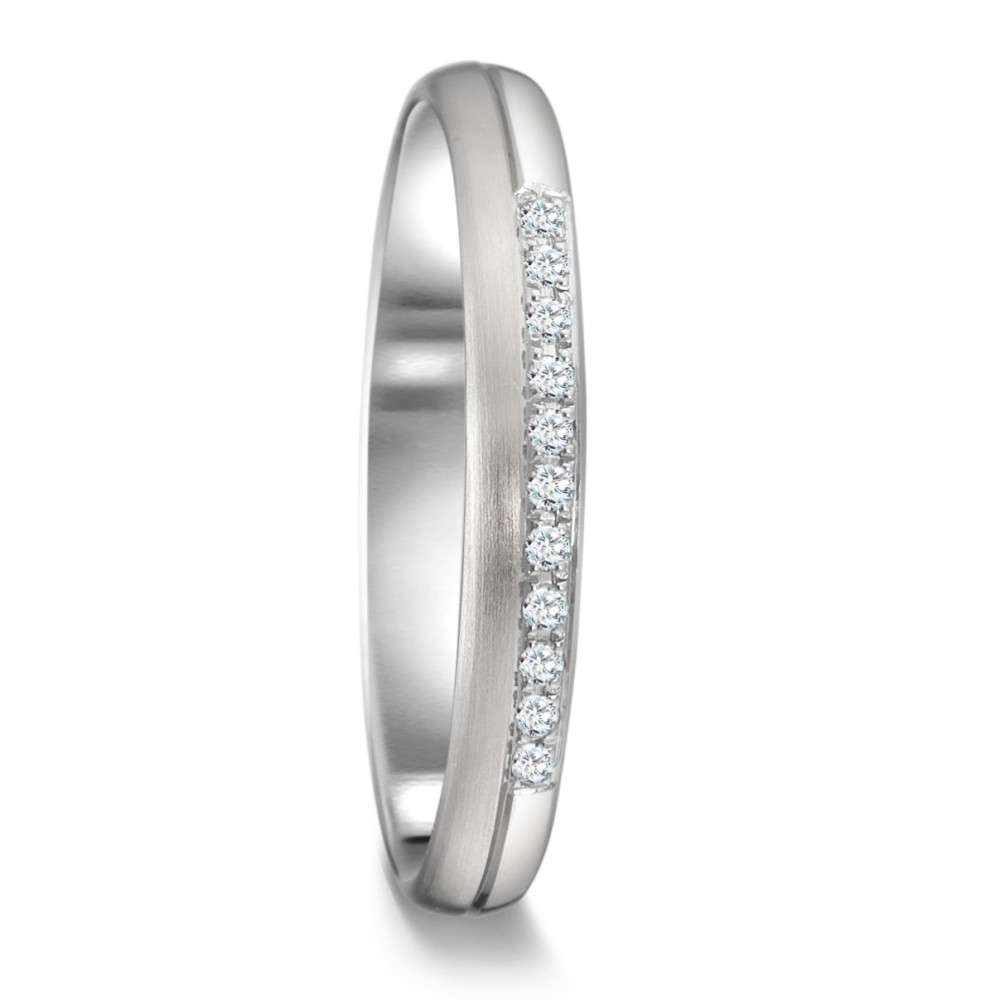 Partnerring 950 Platin Diamant 0.055 ct, 11 Steine, tw-if-586962