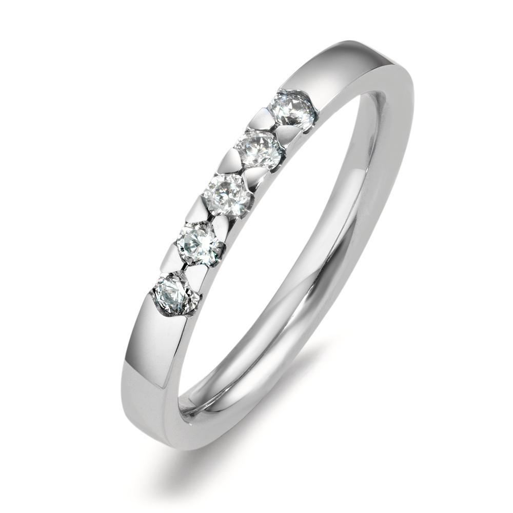 Beisteckring Edelstahl Zirkonia 5 Steine-587049