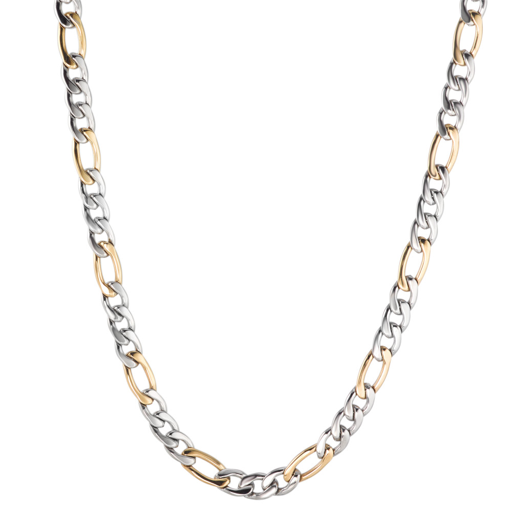 Collier Edelstahl gelb bicolor 50 cm-587051