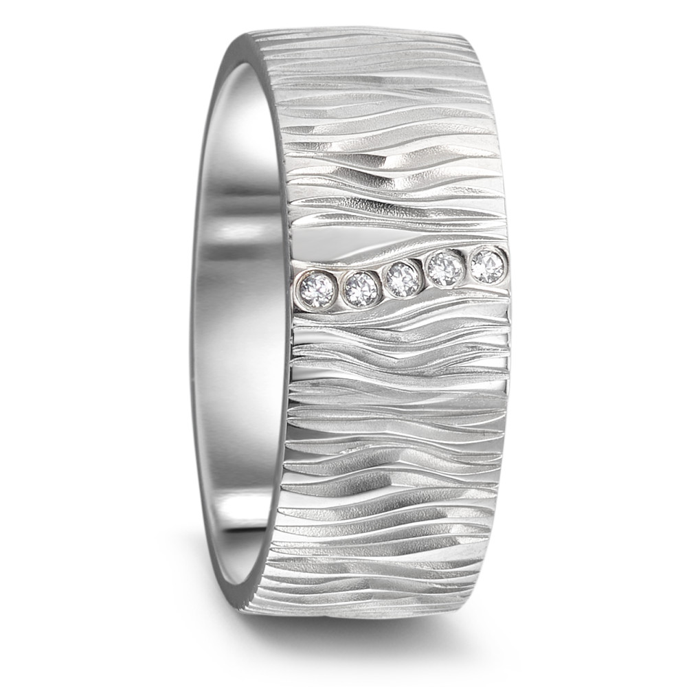 Partnerring Titan Zirkonia 5 Steine-587054