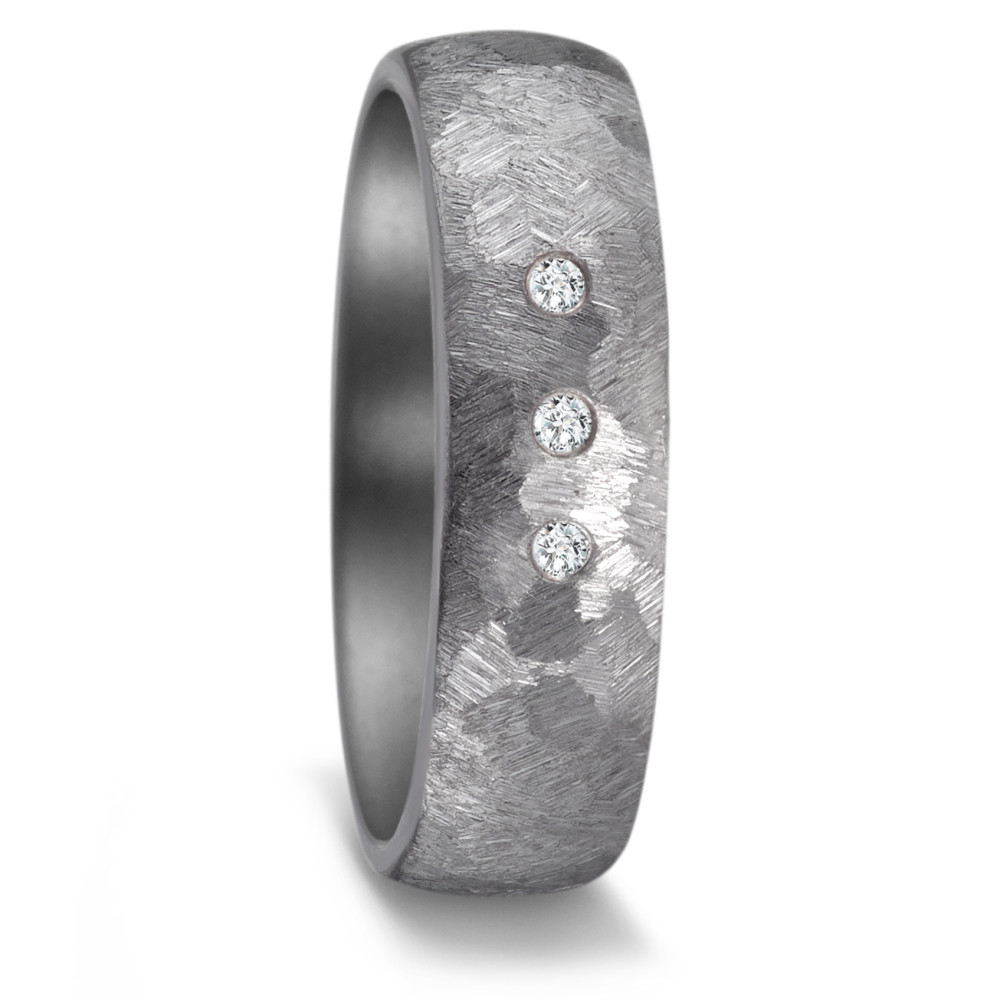 Partnerring 999 Tantal Diamant 0.03 ct, 3 Steine, w-si-587206