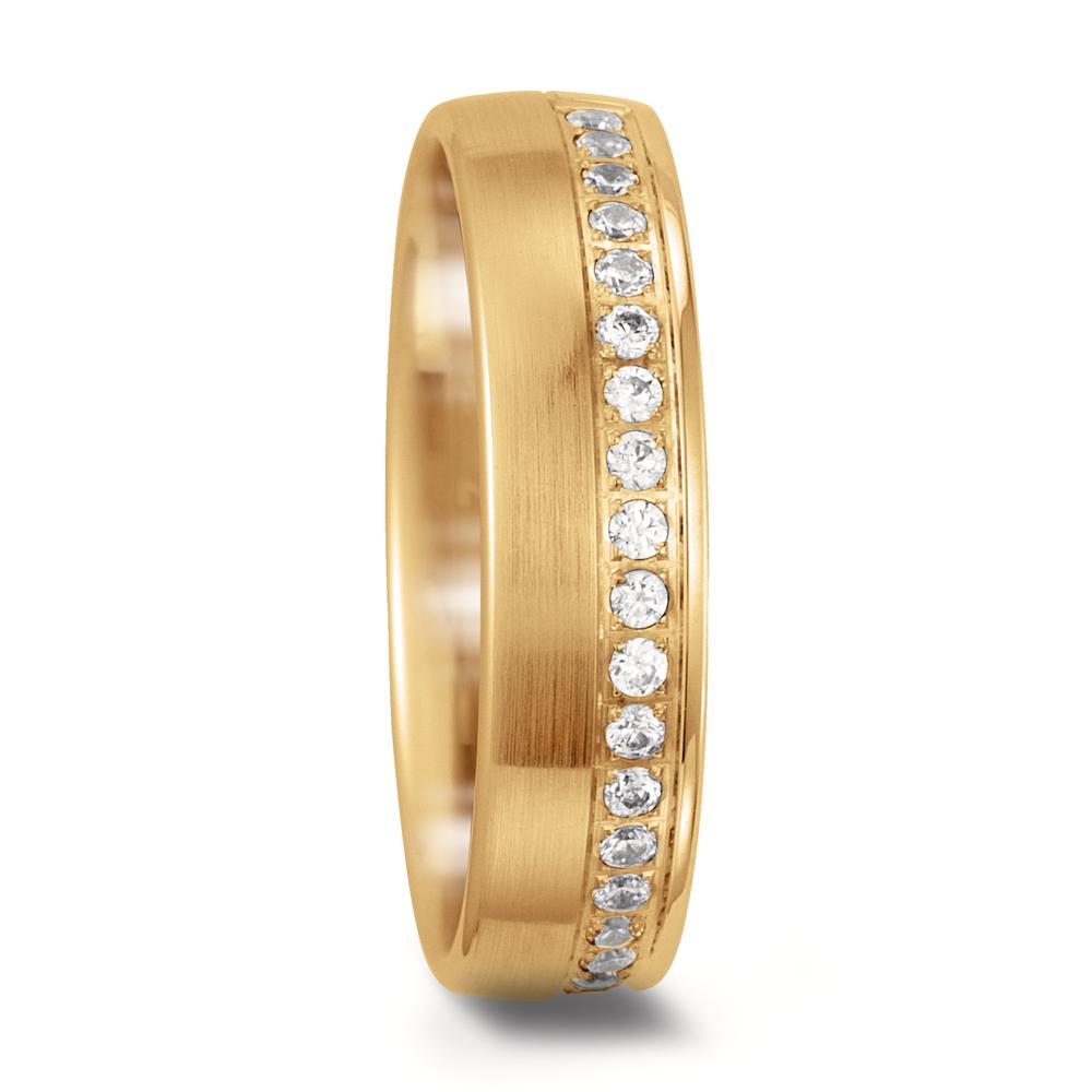 Partnerring 750/18 K Gelbgold Diamant 0.23 ct, 23 Steine, tw-si-588041