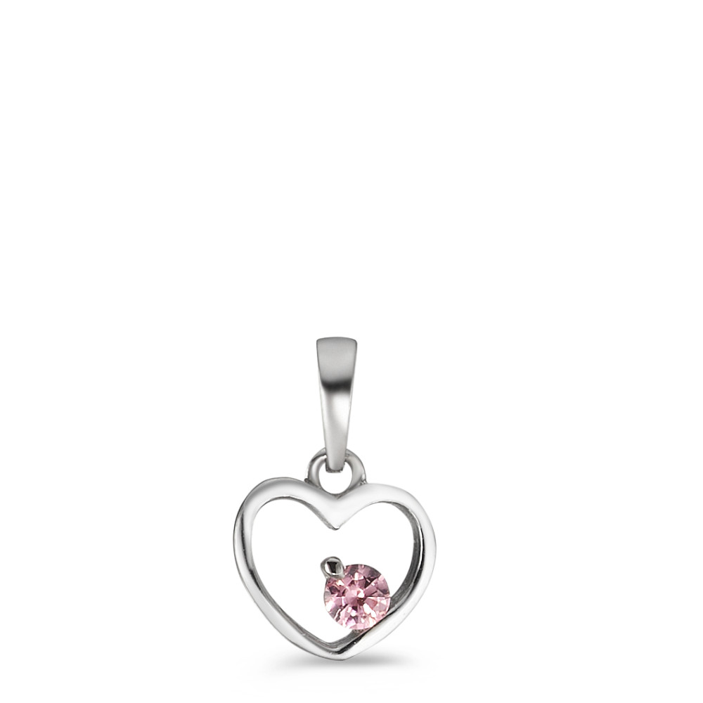 Anhänger Silber Zirkonia rosa rhodiniert Herz Ø8 mm-588140