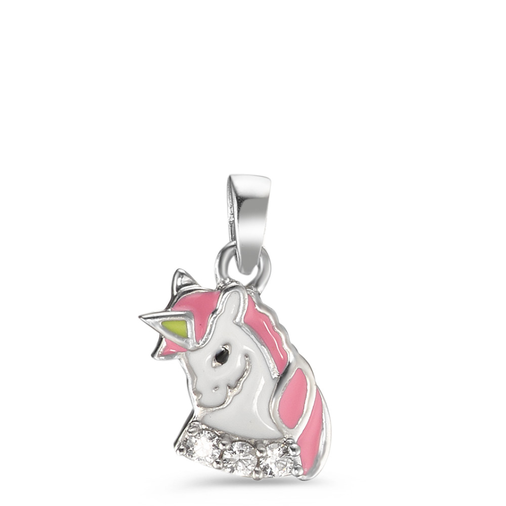 Anhänger Silber Zirkonia 3 Steine lackiert Einhorn-588166