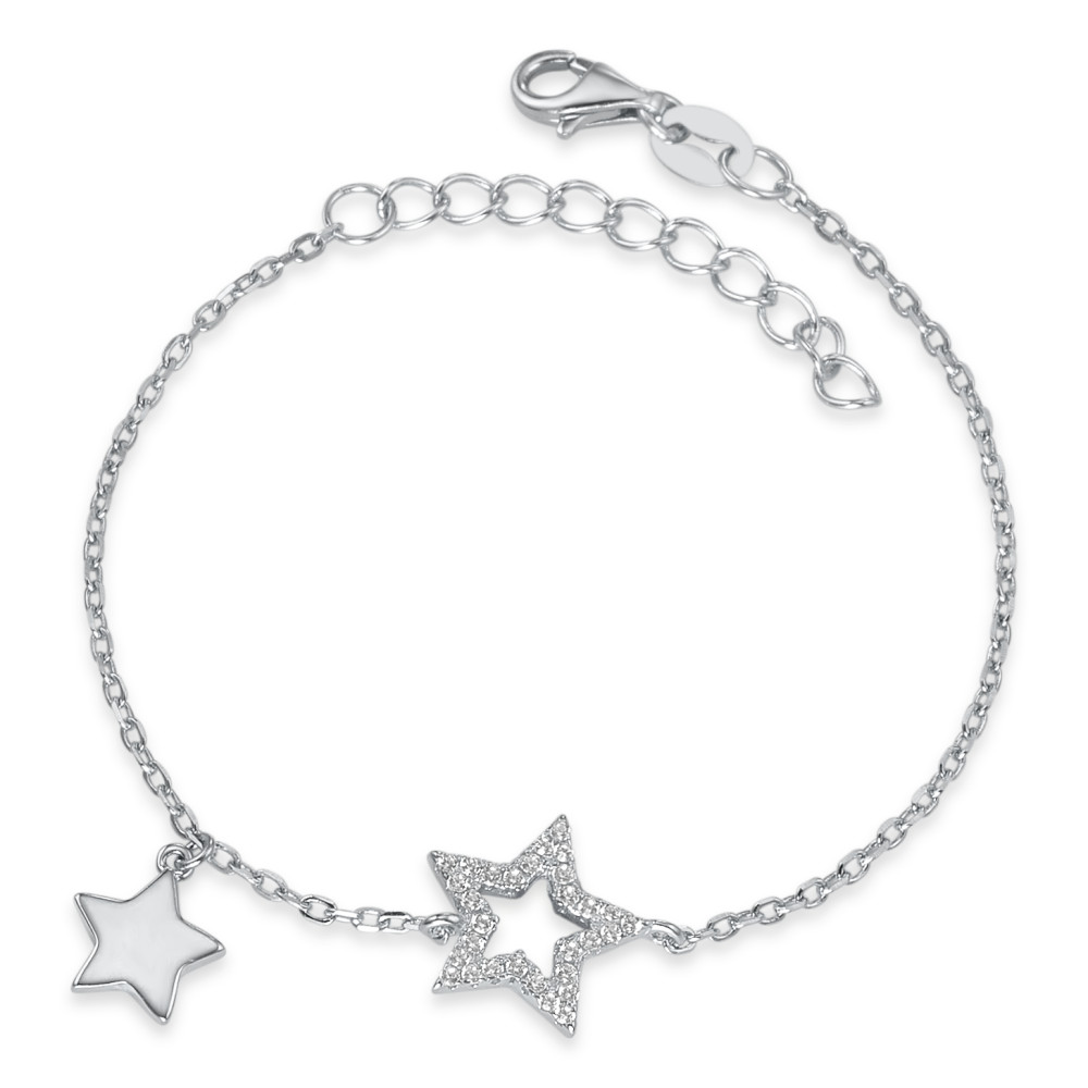 Armband Silber Zirkonia rhodiniert Stern 16-19 cm verstellbar-588323