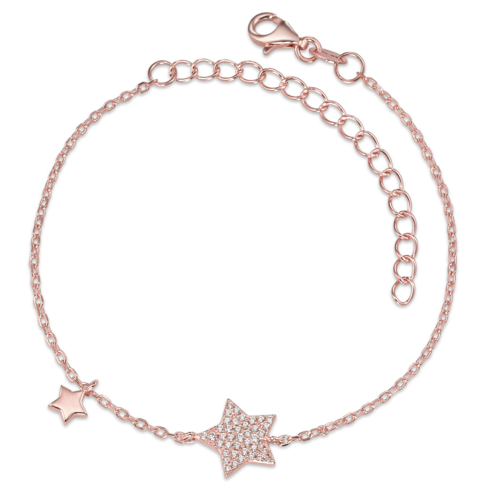 Armband Silber Zirkonia rosé vergoldet Stern 16-19 cm verstellbar-588351