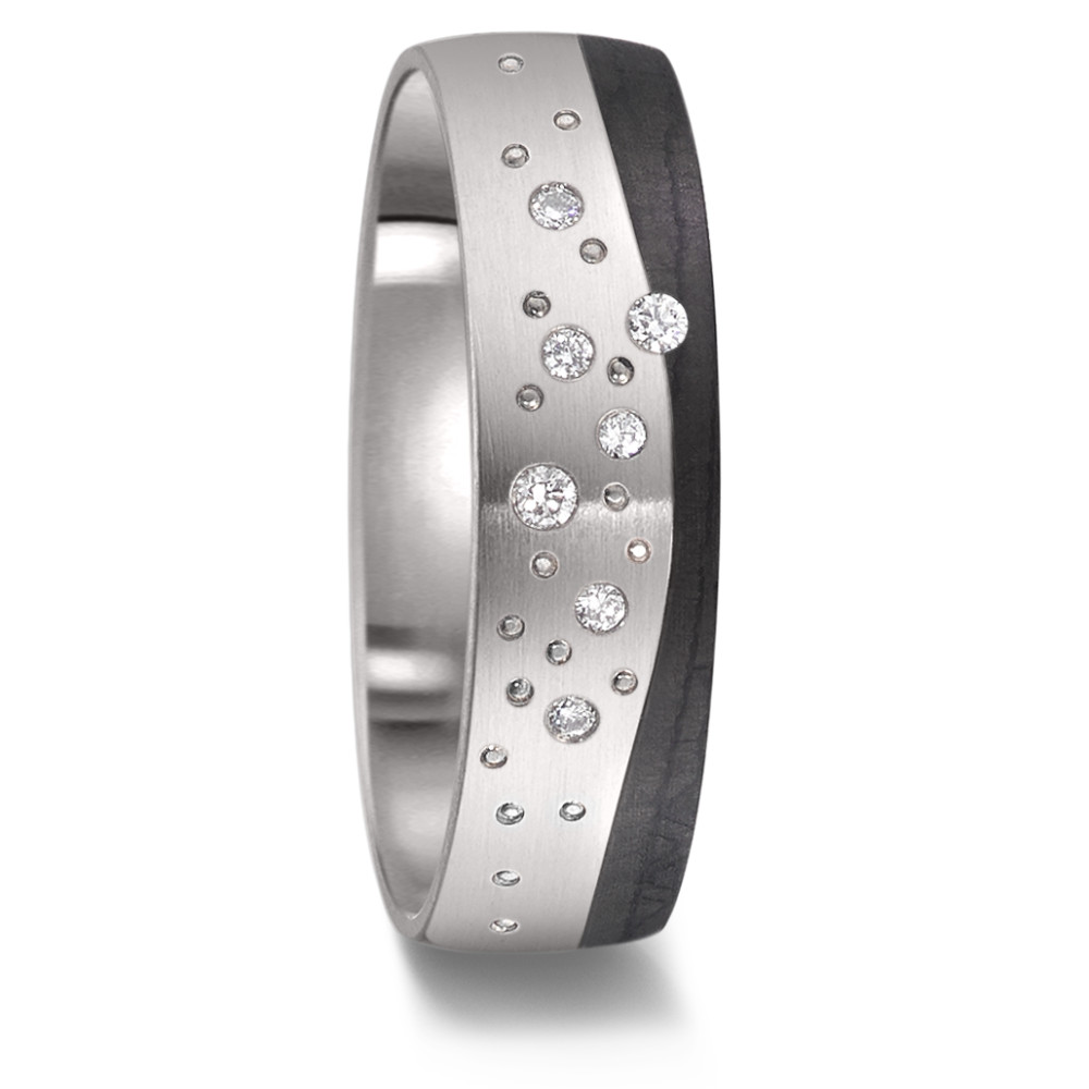 Partnerring Titan, Carbon Diamant 0.043 ct, 7 Steine, w-si-589090