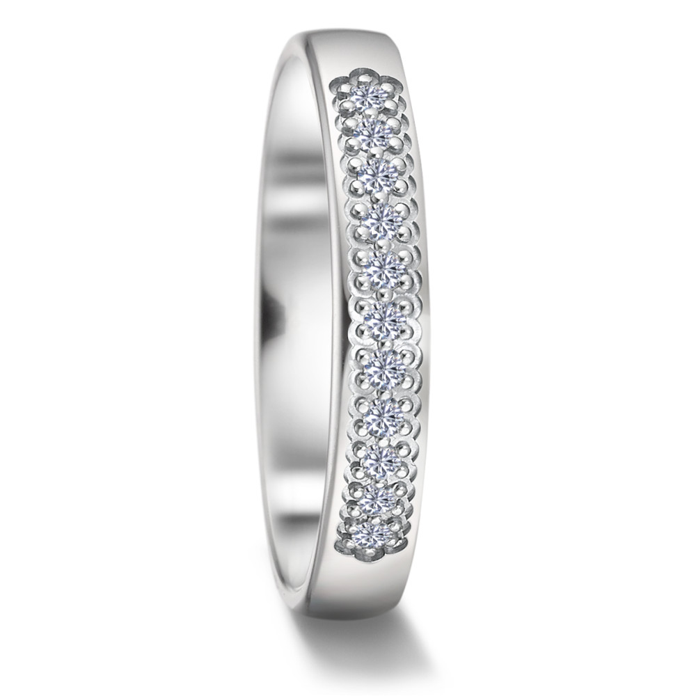 Partnerring 750/18 K Weissgold Diamant 0.11 ct, 11 Steine, tw-vsi-589528