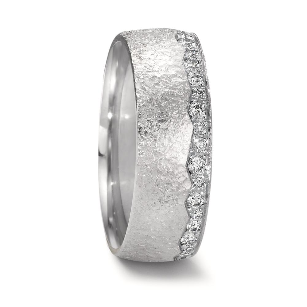 Partnerring 750/18 K Weissgold Diamant 0.215 ct, 22 Steine, tw-vsi-589532
