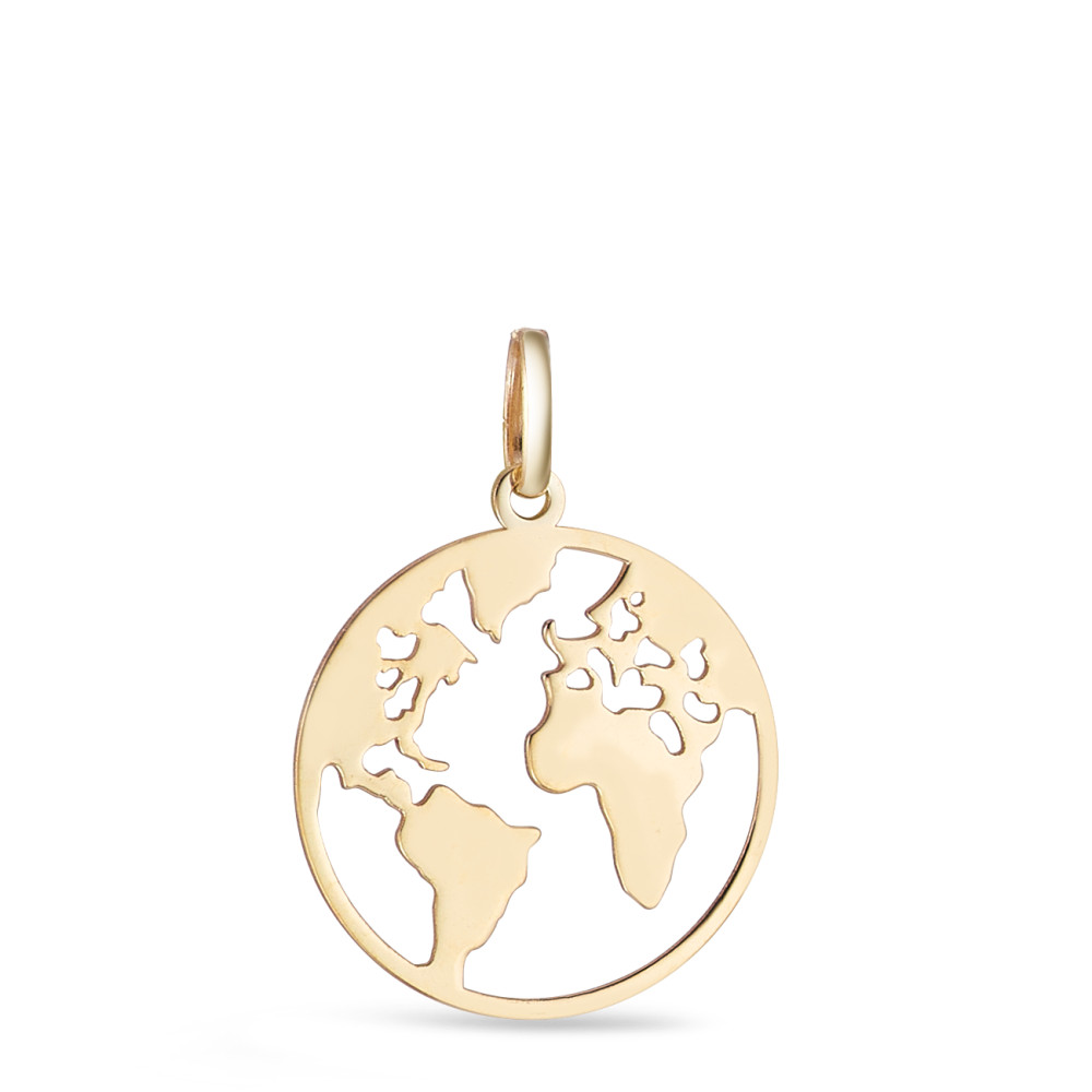Anhänger 375/9 K Gelbgold Weltkugel Ø15 mm-589730