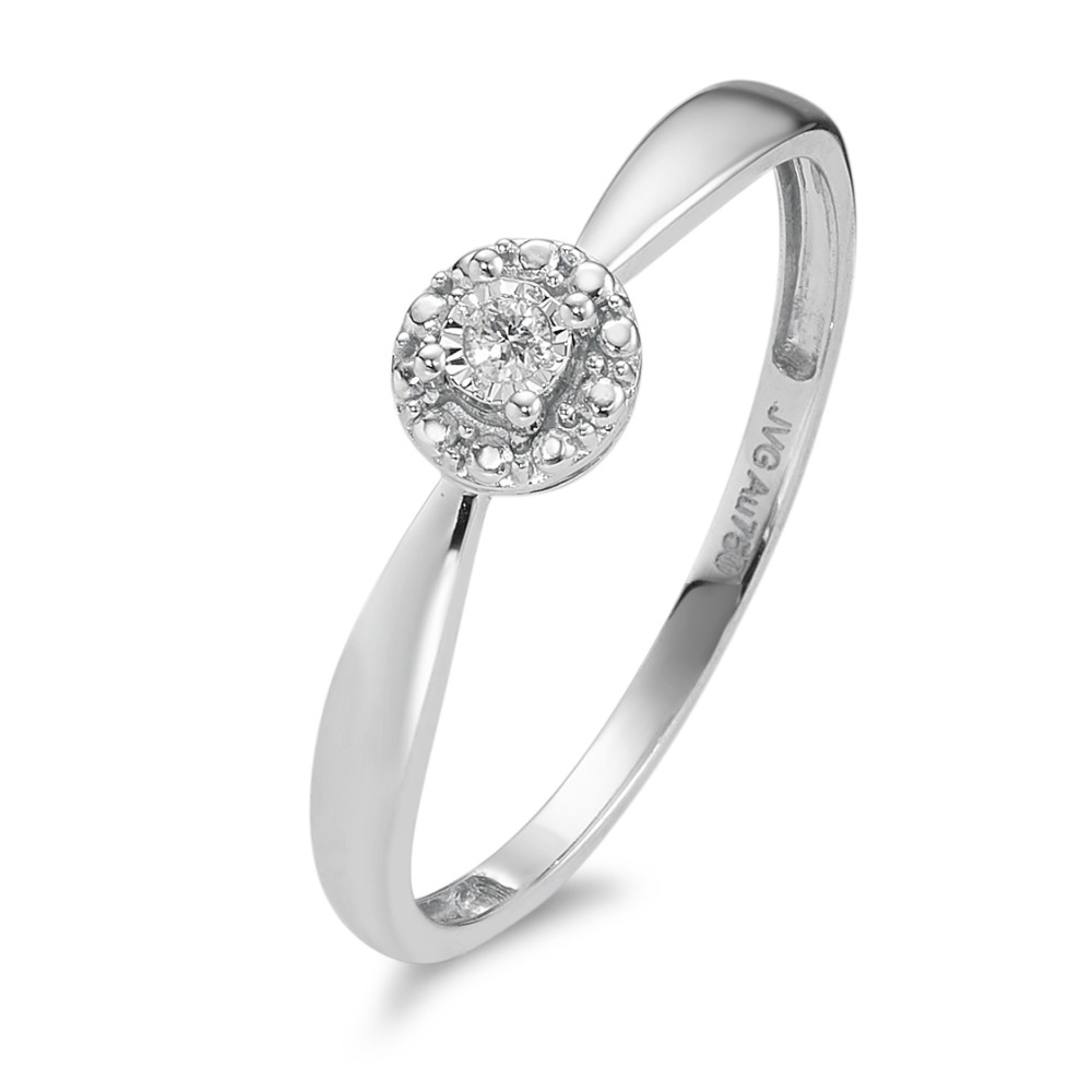 Solitär Ring 750/18 K Weissgold Diamant 0.02 ct, w-si-589826