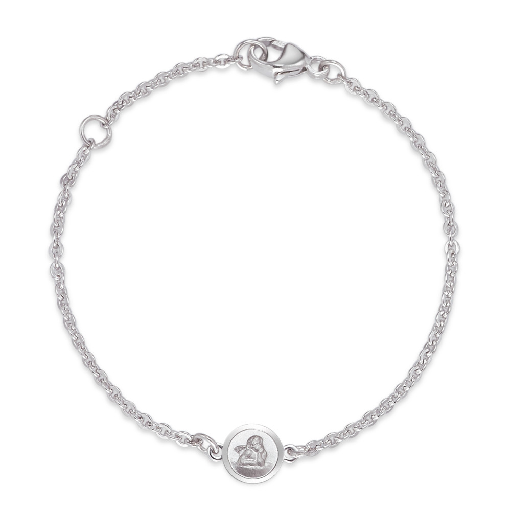 Gravurarmband Silber rhodiniert Schutzengel 12-14 cm verstellbar Ø6 mm-590084