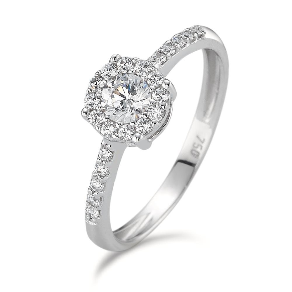 Solitär Ring 750/18 K Weissgold Zirkonia-590601
