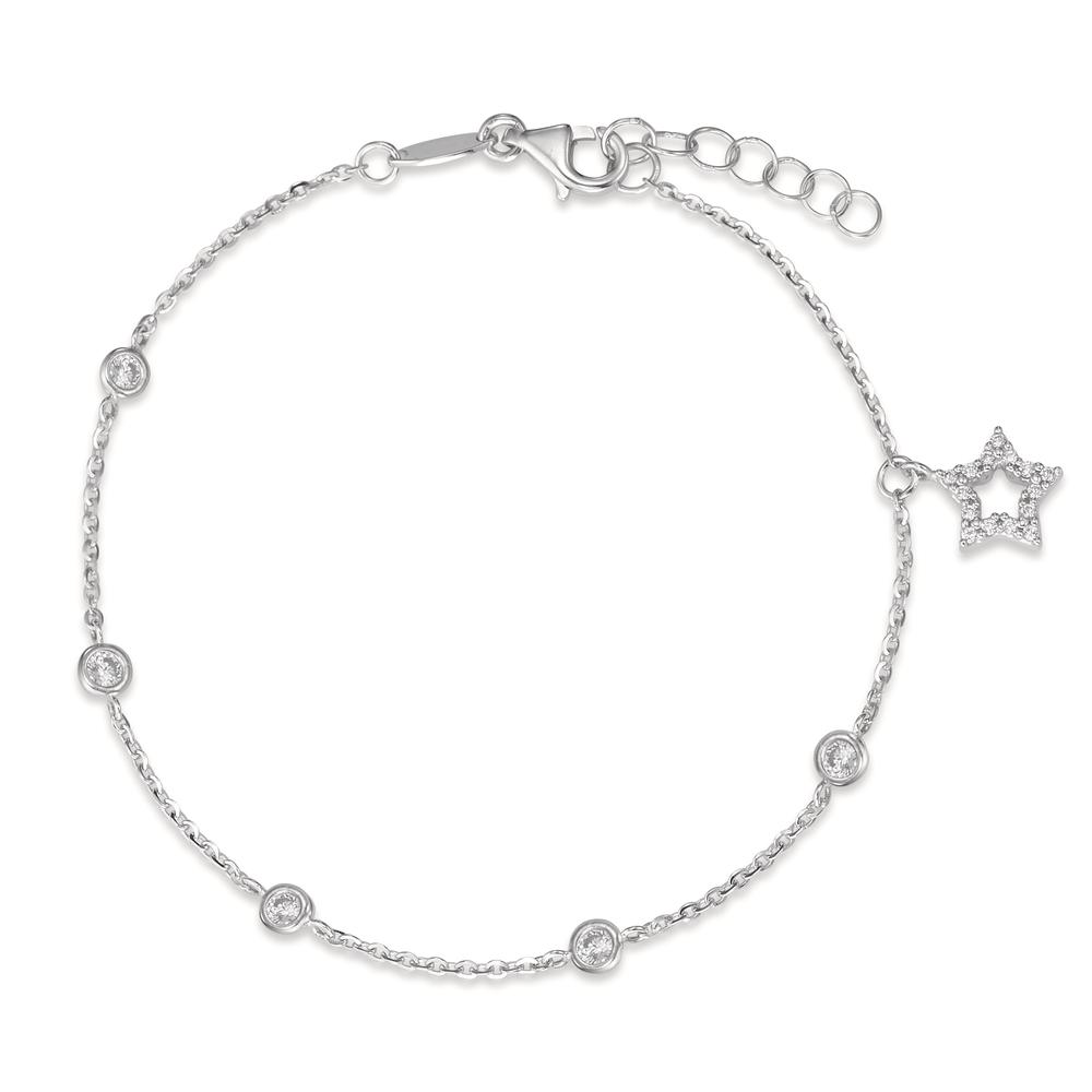 Armband 750/18 K Weissgold Zirkonia Stern 16-18 cm verstellbar-590728