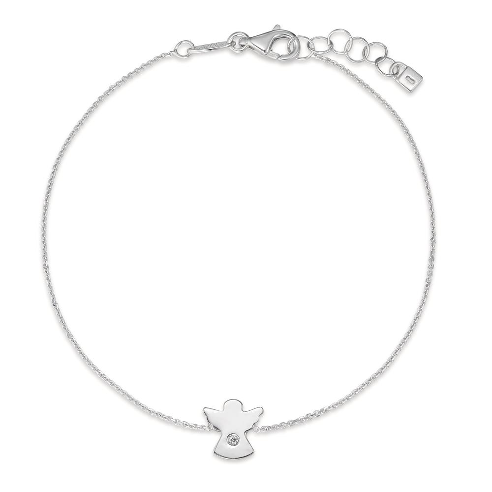Armband 750/18 K Weissgold Zirkonia Engel 17-18.5 cm verstellbar-590730