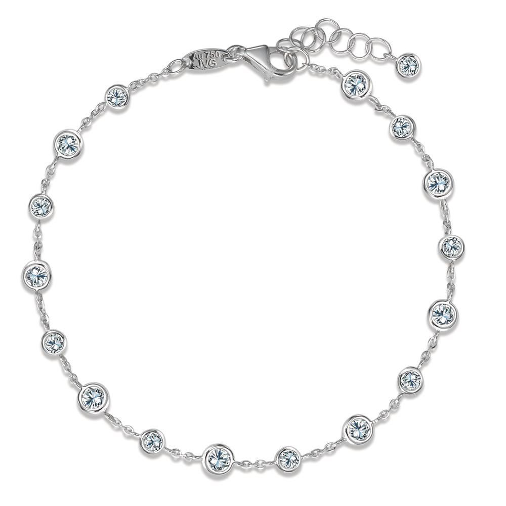 Armband 750/18 K Weissgold Zirkonia 17 Steine 17-19 cm verstellbar-590741