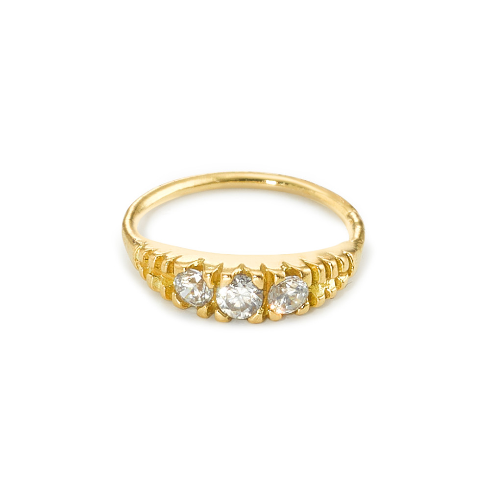 Nasencreole 750/18 K Gelbgold Zirkonia 3 Steine-590953