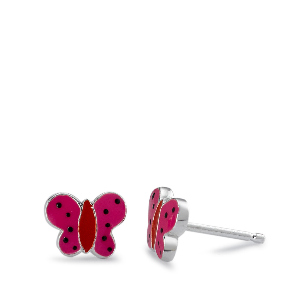 Ohrstecker Silber lackiert Schmetterling Ø7 mm-591492