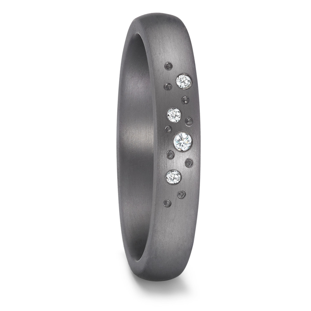 Partnerring 999 Tantal Diamant 0.027 ct, 4 Steine, w-si-591777