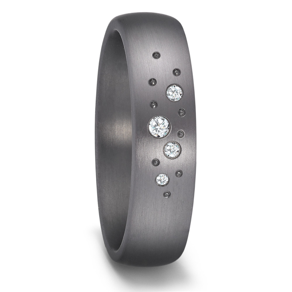Partnerring 999 Tantal Diamant 0.045 ct, 4 Steine, w-si-591783