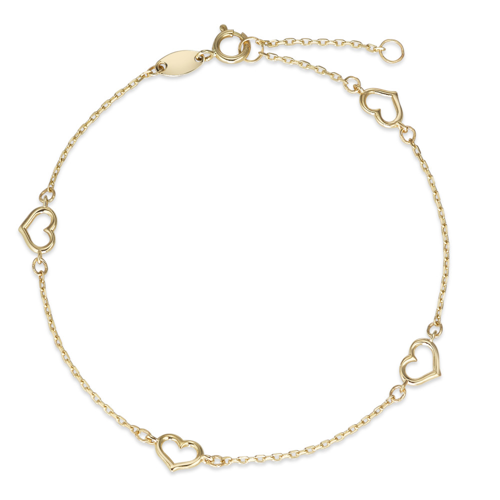Armband 585/14 K Gelbgold Herz 16.5-18.5 cm verstellbar-591879