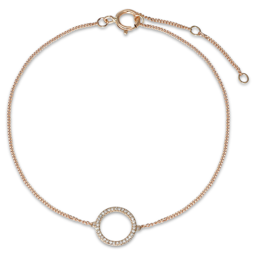 Armband 585/14 K Rotgold Diamanten 0.05 ct, w-si 15-18 cm verstellbar-591978