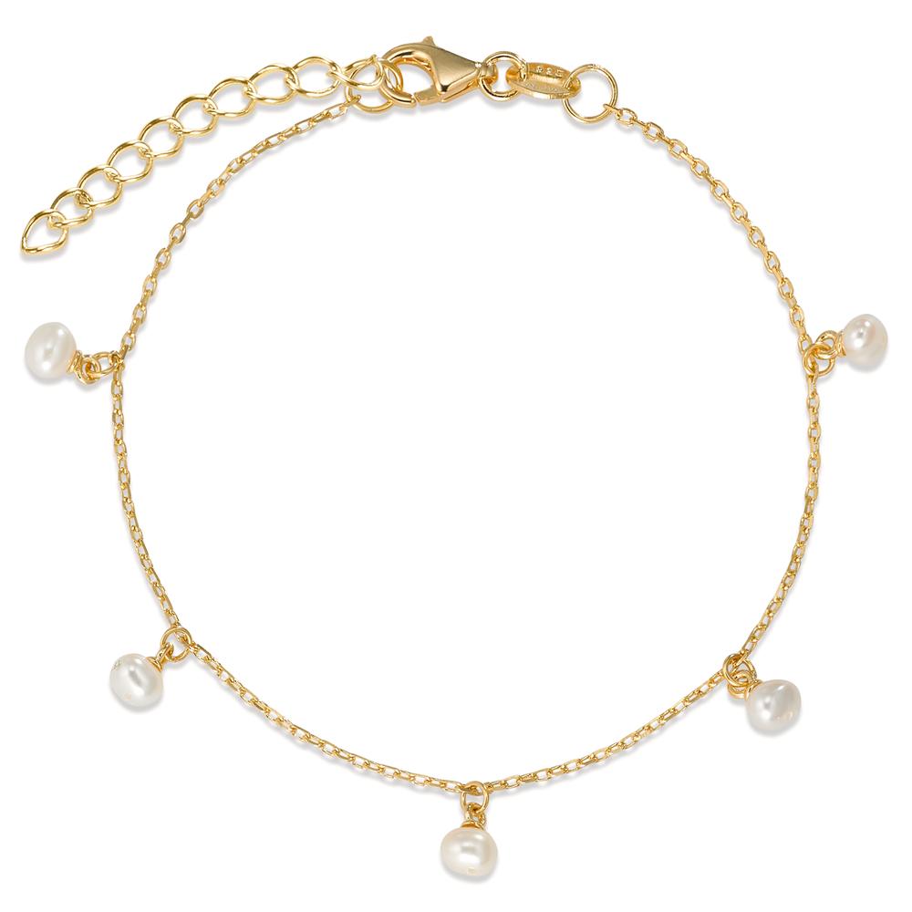 Armband Silber gelb vergoldet Süsswasserzuchtperle 15.5-18.5 cm verstellbar-592227
