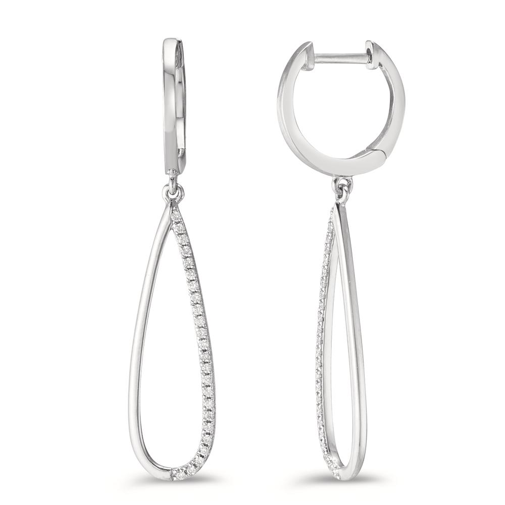 Ohrhänger 750/18 K Weissgold Diamant 0.14 ct, w-si-592339