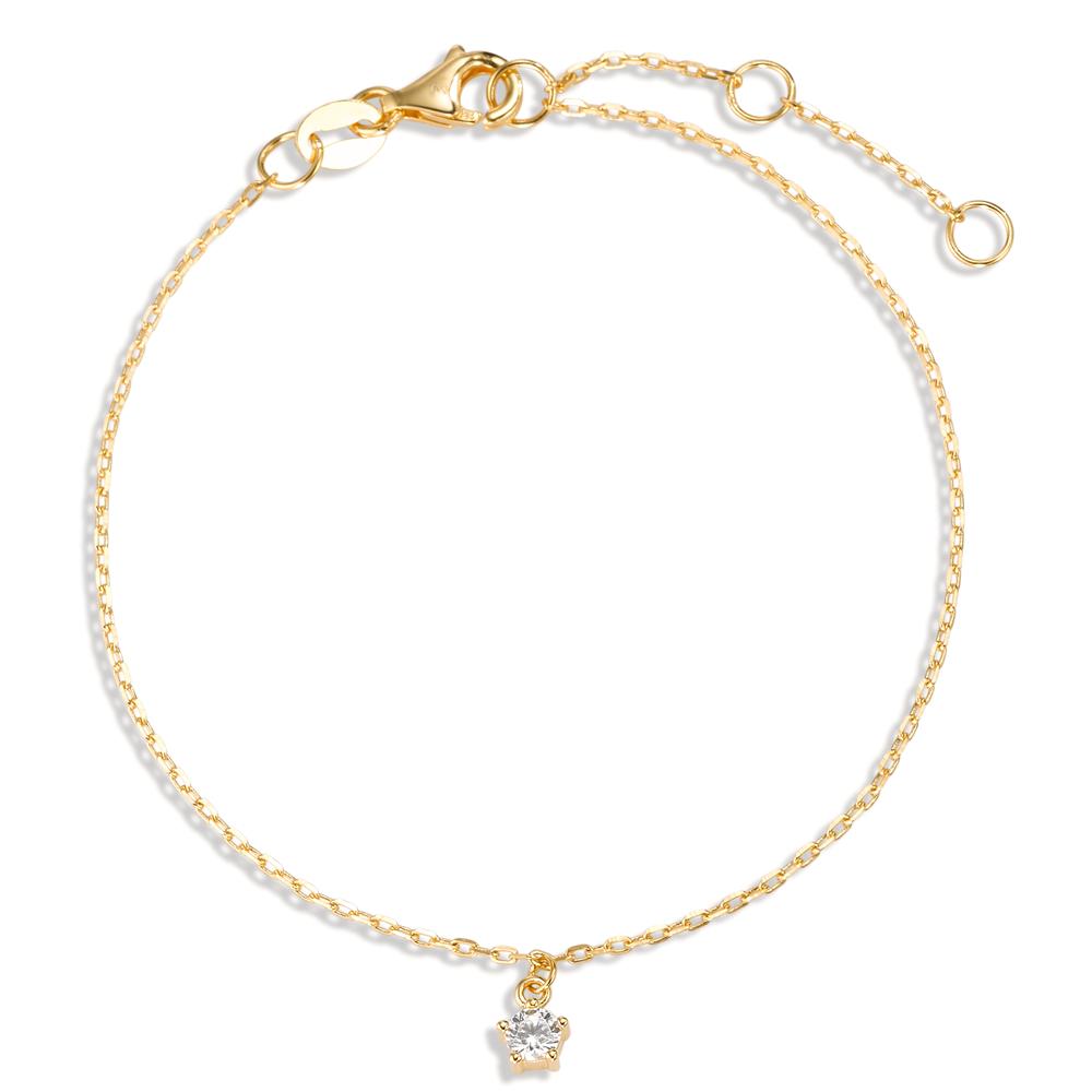Armband Silber Zirkonia gelb vergoldet 16-19 cm verstellbar-592782