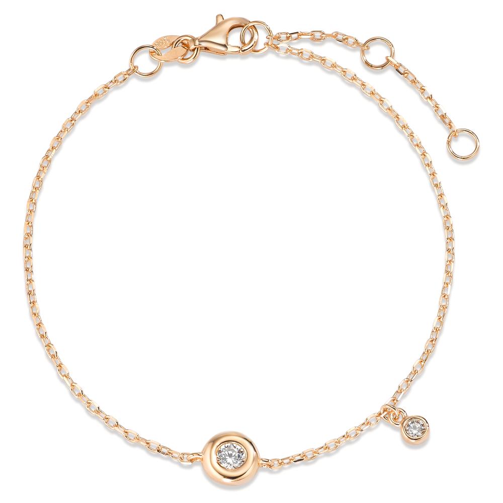 Armband Silber Zirkonia 2 Steine gelb vergoldet 16-19 cm verstellbar-592785