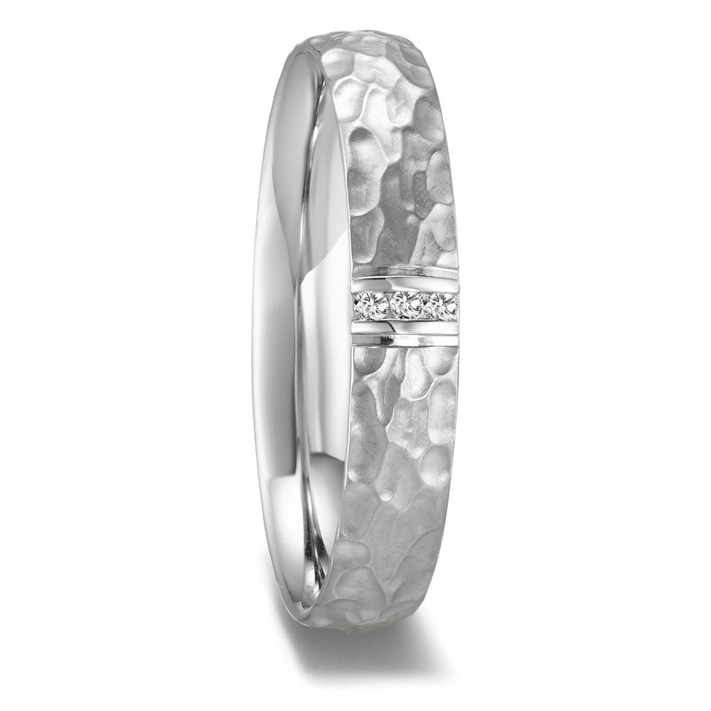 Partnerring Edelstahl Diamant 0.024 ct, 3 Steine, w-si-593117