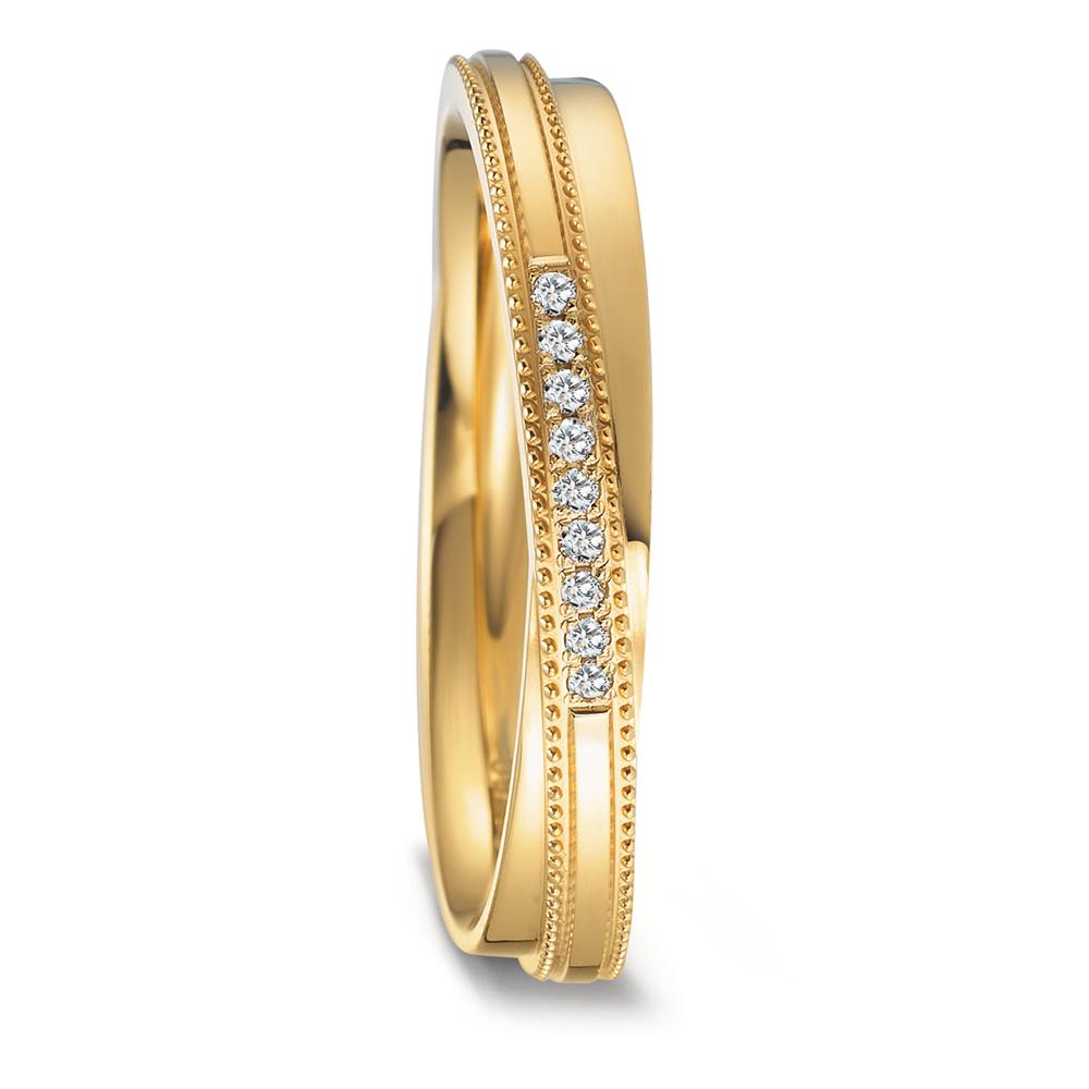 Partnerring 750/18 K Gelbgold Diamant 0.045 ct, 9 Steine, w-si-593121