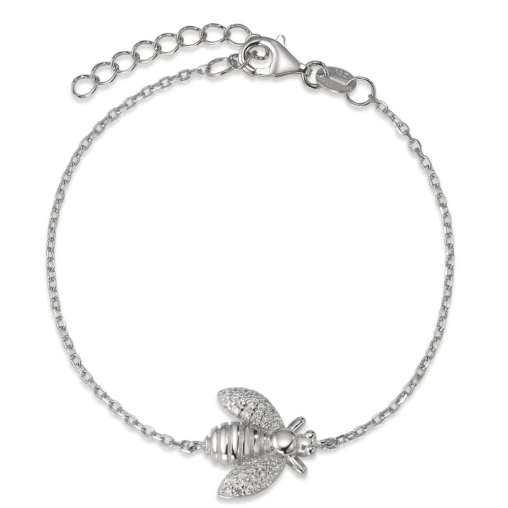 Armband Silber Zirkonia rhodiniert Biene 16-19 cm verstellbar Ø14 mm-593512