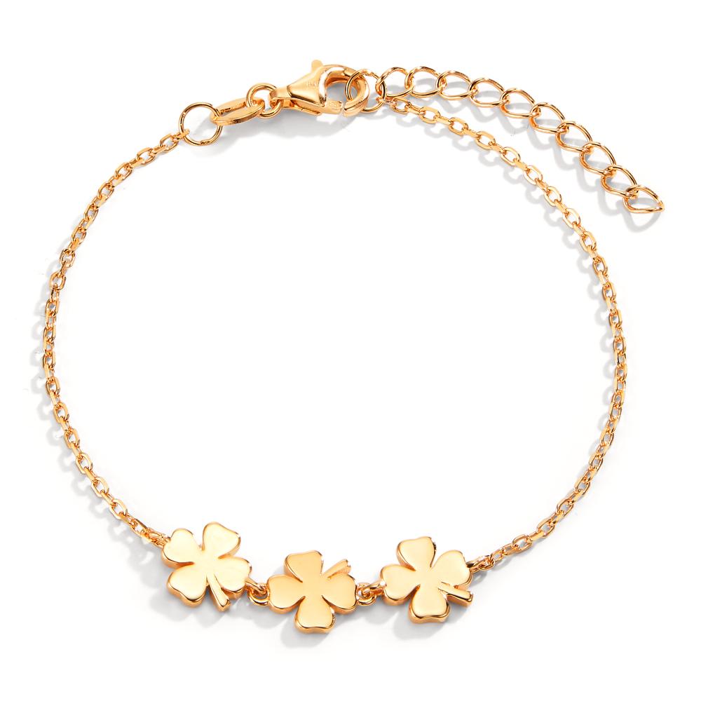 Armband Silber gelb vergoldet Kleeblatt 16-19 cm verstellbar-593539