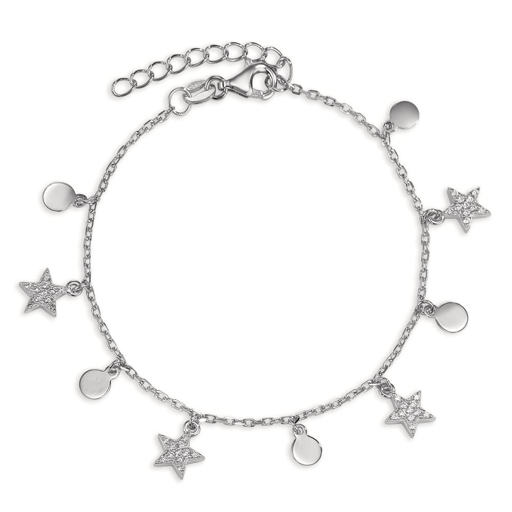 Armband Silber Zirkonia rhodiniert Stern 16-19 cm verstellbar-593570