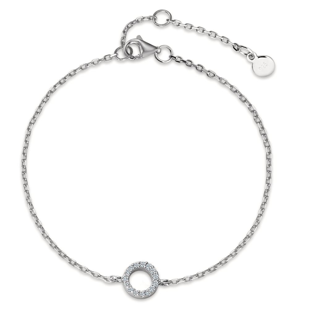 Armband Silber Zirkonia rhodiniert 17-21 cm verstellbar Ø6.5 mm-593800