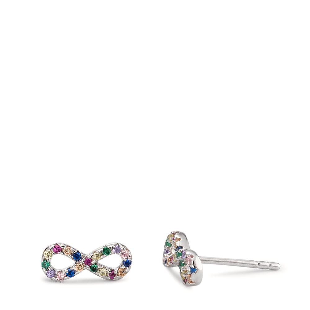 Ohrstecker Silber Zirkonia regenbogenfarbig rhodiniert Infinity-593815