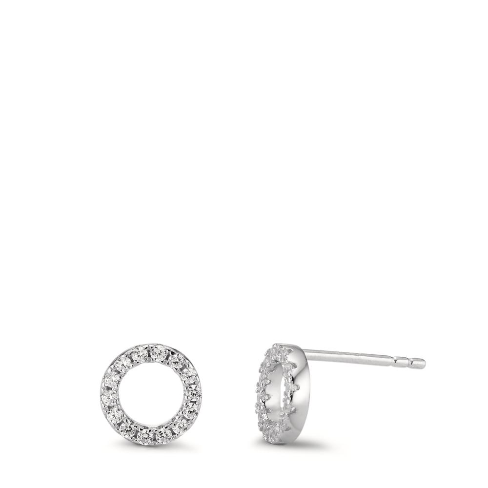 Ohrstecker Silber Zirkonia rhodiniert Ø8 mm-593826
